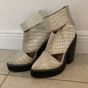 Jeffery Campbell White Platform Cut out Boots